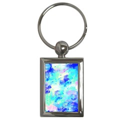 Transparent Colorful Rainbow Blue Paint Sky Key Chains (rectangle)  by Mariart