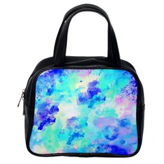 Transparent Colorful Rainbow Blue Paint Sky Classic Handbags (one Side)