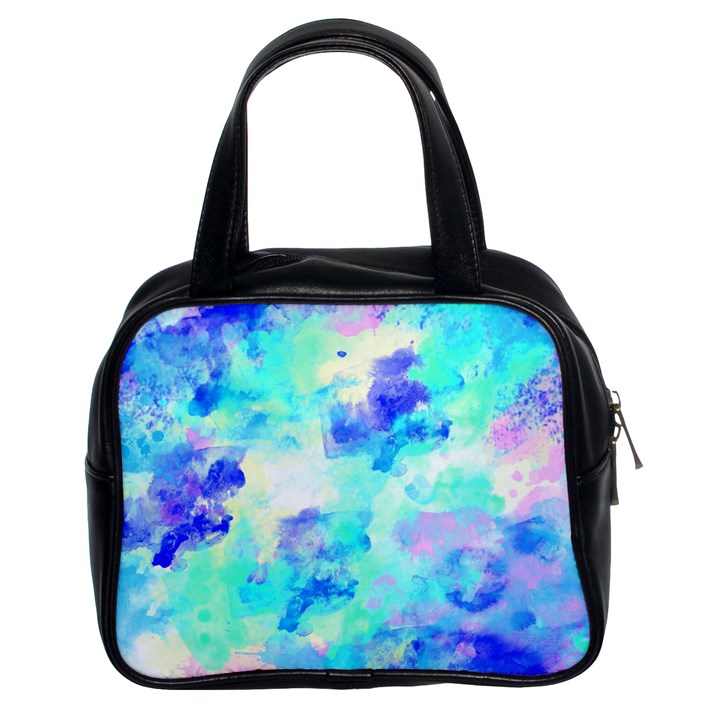 Transparent Colorful Rainbow Blue Paint Sky Classic Handbags (2 Sides)