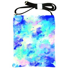 Transparent Colorful Rainbow Blue Paint Sky Shoulder Sling Bags by Mariart