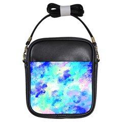 Transparent Colorful Rainbow Blue Paint Sky Girls Sling Bags by Mariart