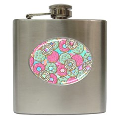 Donuts Pattern Hip Flask (6 Oz) by ValentinaDesign