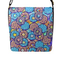Donuts Pattern Flap Messenger Bag (l)  by ValentinaDesign