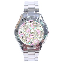 Donuts Pattern Stainless Steel Analogue Watch