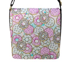 Donuts Pattern Flap Messenger Bag (l)  by ValentinaDesign