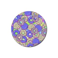 Donuts Pattern Rubber Round Coaster (4 Pack)  by ValentinaDesign