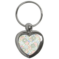 Donuts Pattern Key Chains (heart)  by ValentinaDesign