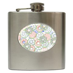 Donuts Pattern Hip Flask (6 Oz) by ValentinaDesign