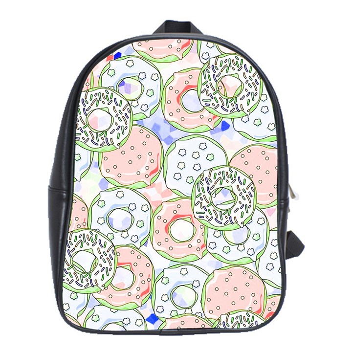 Donuts pattern School Bag (XL)