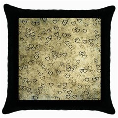 Heart Pattern Throw Pillow Case (black) by ValentinaDesign