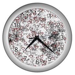 Heart Pattern Wall Clocks (silver) 