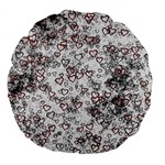 Heart pattern Large 18  Premium Flano Round Cushions Back