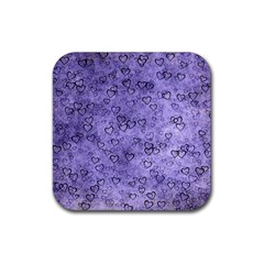 Heart Pattern Rubber Coaster (square)  by ValentinaDesign