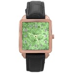 Heart pattern Rose Gold Leather Watch  Front