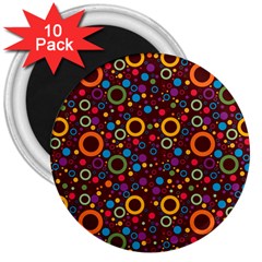 70s Pattern 3  Magnets (10 Pack) 