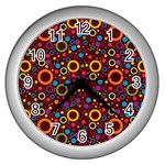 70s pattern Wall Clocks (Silver)  Front