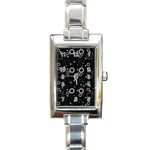 70s pattern Rectangle Italian Charm Watch Front