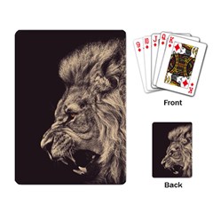 Angry Male Lion Playing Card