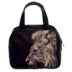 Angry Male Lion Classic Handbags (2 Sides)