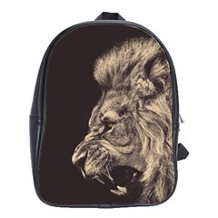 Angry Male Lion School Bag (Large)