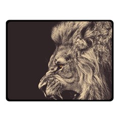 Angry Male Lion Double Sided Fleece Blanket (Small) 