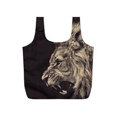 Angry Male Lion Full Print Recycle Bags (S) 