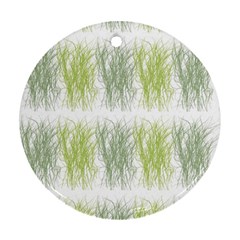 Weeds Grass Green Yellow Leaf Ornament (round)
