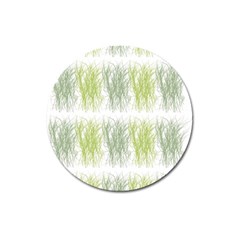 Weeds Grass Green Yellow Leaf Magnet 3  (round)