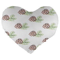 Pinecone Pattern Large 19  Premium Heart Shape Cushions by Mariart