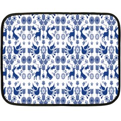 Rabbits Deer Birds Fish Flowers Floral Star Blue White Sexy Animals Double Sided Fleece Blanket (mini) 
