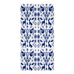 Rabbits Deer Birds Fish Flowers Floral Star Blue White Sexy Animals Shower Curtain 36  X 72  (stall)  by Mariart