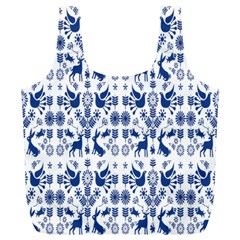 Rabbits Deer Birds Fish Flowers Floral Star Blue White Sexy Animals Full Print Recycle Bags (l)  by Mariart