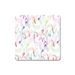 Rainbow Green Purple Pink Red Blue Pattern Zommed Square Magnet by Mariart