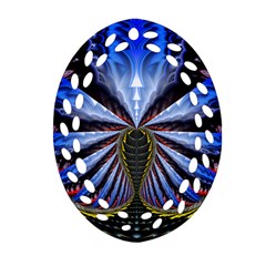 Illustration Robot Wave Oval Filigree Ornament (two Sides) by Mariart