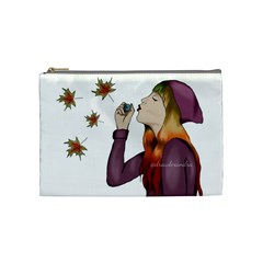 Autumn Girl Cosmetic Bag (medium)  by drawlexandra