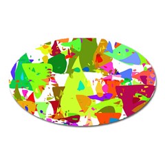 Colorful Shapes On A White Background                             Magnet (oval) by LalyLauraFLM