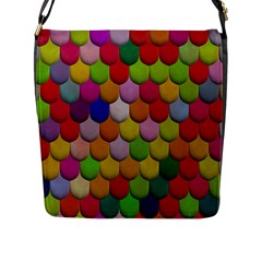 Colorful Tiles Pattern                           Flap Closure Messenger Bag (l) by LalyLauraFLM