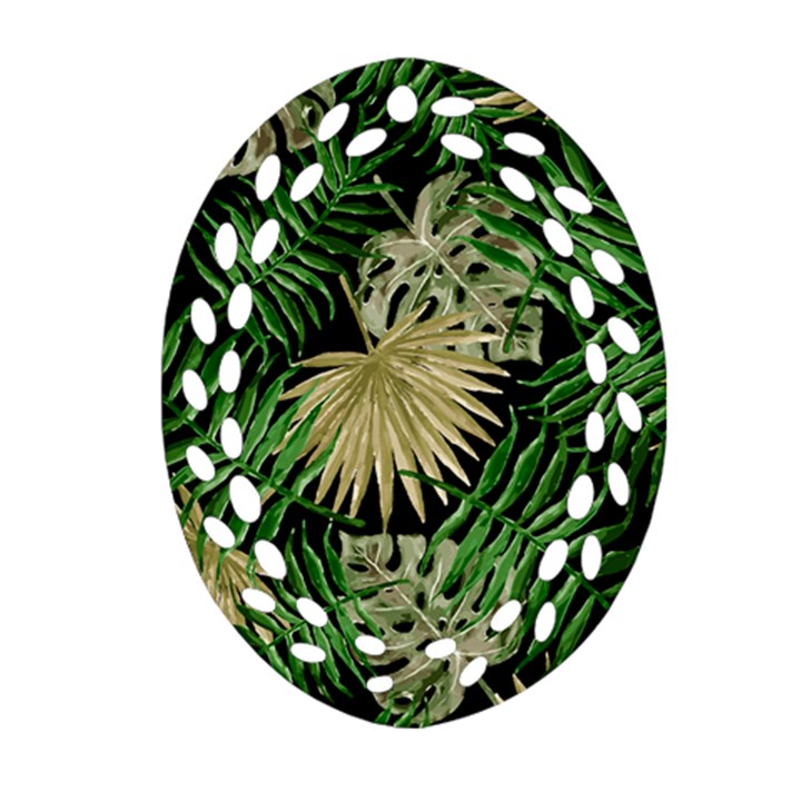 Tropical pattern Oval Filigree Ornament (Two Sides)