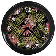 Tropical pattern Wall Clocks (Black)