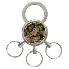 Tropical pattern 3-Ring Key Chains