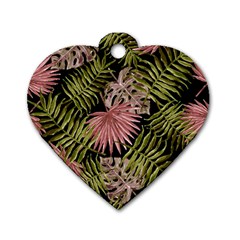 Tropical pattern Dog Tag Heart (Two Sides)