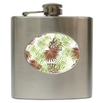 Tropical pattern Hip Flask (6 oz) Front