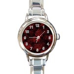 Tropical pattern Round Italian Charm Watch Front
