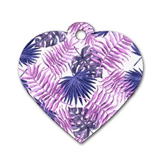 Tropical pattern Dog Tag Heart (One Side)