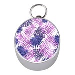 Tropical pattern Mini Silver Compasses Front