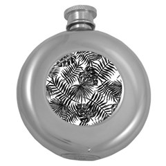 Tropical Pattern Round Hip Flask (5 Oz) by ValentinaDesign