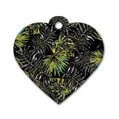 Tropical pattern Dog Tag Heart (One Side)