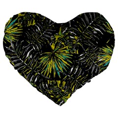 Tropical pattern Large 19  Premium Heart Shape Cushions