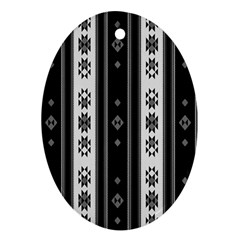 Folklore Pattern Oval Ornament (two Sides) by ValentinaDesign