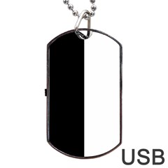 Black And White Dog Tag Usb Flash (one Side) by Valentinaart